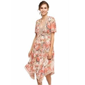 Anthropologie Ranna Gill Rose Bouquet Dress